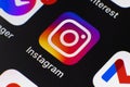 Instagram app on Iphone screen. Royalty Free Stock Photo