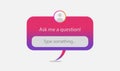 Instagram Ask me Question Sticker, Social Media Question, User Interface Design Vector