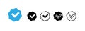 Instagram blue tick. Profile verification icons set