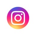 Instagram button icon. Set instagram screen social media and social network interface template. Stories user button, symbol, sign