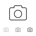Instagram, Camera, Image Bold and thin black line icon set
