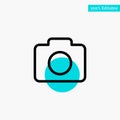 Instagram, Camera, Image turquoise highlight circle point Vector icon