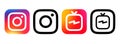 Instagram color and black icons with Instagram TV IGTV color a