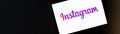 Instagram editorial banner. Illustrative banner for news about Instagram - photo and video sharing social networking service