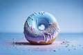 Instagram food ad, gluten free donut with blue frosting