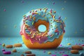 Instagram food ad, gluten free donut with blue frosting