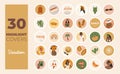 Instagram Highlights covers. Summer Tropical vacations. Vector Royalty Free Stock Photo