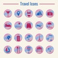 Instagram Highlights Icon Set. Stories Covers Icons. Highlights for Travel Bloggers. Tourist Pictogram for Social Media. Royalty Free Stock Photo