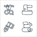 instagram highlights line icons. linear set. quality vector line set such as spa, tattoo machine, wax Royalty Free Stock Photo