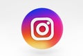 instagram icon 3d illustration minimal rendering on white background