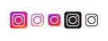 Instagram icon in few various colors.