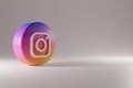 Instagram icon isolated. 3D Illustration. Instagram 3D Rendering Close up. Instagram Channel Promotion Template. Royalty Free Stock Photo