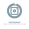 Instagram icon. Linear vector illustration. Outline instagram icon vector. Thin line symbol for use on web and mobile apps, logo,