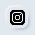 Instagram icon. Neumorphic UI UX white user interface web button. Neumorphism. Kiev, Ukraine - April, 19, 2021 Royalty Free Stock Photo