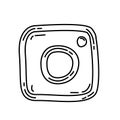 Instagram Icon vector. Doodle Hand Drawn or Black Outline Icon Style