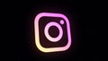 Instagram logo animation sprayed on dots. Animation. A motion graphic video animation illustrating the Instagram social
