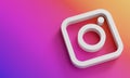 Instagram Logo Minimal Simple Design Template. Copy Space 3D Royalty Free Stock Photo