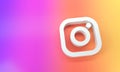 Instagram logo with space for text and graphics. Rainbow background