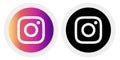 Instagram logo with vector Ai file rounded Black & White Royalty Free Stock Photo