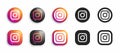 Instagram Modern 3D And Flat Icons Set Vector Royalty Free Stock Photo