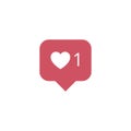 Instagram Notification vector Icon. Follower. New Icon like 1 insta symbol, button. Social media like insta ui, app, vector illust