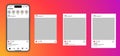 Instagram post feed frame mockup with smartphone Iphone 16 pro max mock up template design, social media instagram carousel post