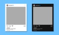 Instagram post feed frame mockup template in light mode and dark mode, instagram notification icons, instagram user interface