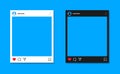 Instagram post feed frame mockup template in light mode and dark mode, instagram notification icons, instagram user interface