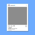 Instagram post feed frame mockup template, instagram notification icons, instagram user interface template design - vector