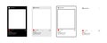 Instagram post frame template mock-up isolated on white Background