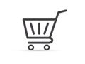 Shopping cart icon isolated on white background. Flat design. Vector Royalty Free Stock Photo