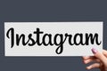 Instagram sign social media hand mobile app icon