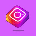 Instagram social media app website icon vector Cube icon