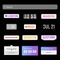 Instagram Stickers. Youtube. Social Media Interface Stickers. Sticker Set. Social Media. Hashtag, Emoji Slider