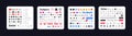 Instagram, Tik Tok, Facebook, YouTube button icon. Set screen social media and social network interface template