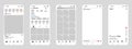 Instagram UI post feed frame mockup mock up template on white background, scroll frame pages, Instagram profile, home page, grid