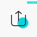 Instagram, Up, Upload turquoise highlight circle point Vector icon