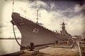 Instagram version of USS Missouri Battleship at Pearl Harbor in Hawaii Royalty Free Stock Photo