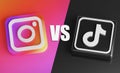 Instagram Versus TikTok. Rivalry Competition Concept on Social Media Royalty Free Stock Photo