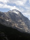 Instagram view North face of the Eiger mountain in a snow, Bernese Alps, Grindelwald, Switzerland Royalty Free Stock Photo