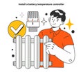 Install a battery temperature controller for energy efficiency at home.