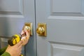 Install door knob with a screwdriver