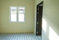 Install door in new house open window and door with bright light. empty clean kitchen room Royalty Free Stock Photo