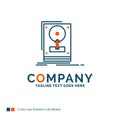 install, drive, hdd, save, upload Logo Design. Blue and Orange B Royalty Free Stock Photo