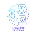 Install fire detectors blue gradient concept icon Royalty Free Stock Photo