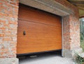 Install New House Garage Door. Garage Door Installation. Royalty Free Stock Photo