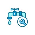 Install plumbing line icon. Handyman service.Isolated vector element.