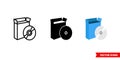 Install setup icon of 3 types color, black and white, outline. Isolated vector sign symbol