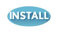INSTALL text in blue oval, representing software setup, vector design Generative AI Royalty Free Stock Photo