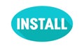 INSTALL text in green oval, representing software setup, vector design Generative AI Royalty Free Stock Photo